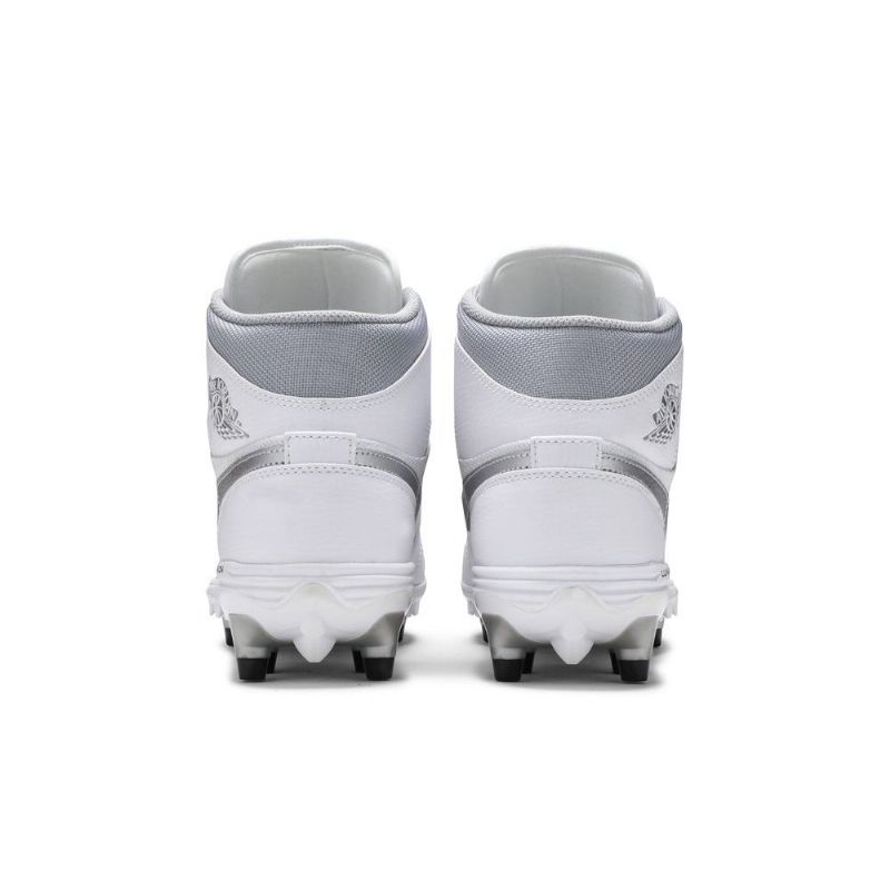 Air Jordan 1 Mid Td Cleat Hvid Sølv Sko Herre