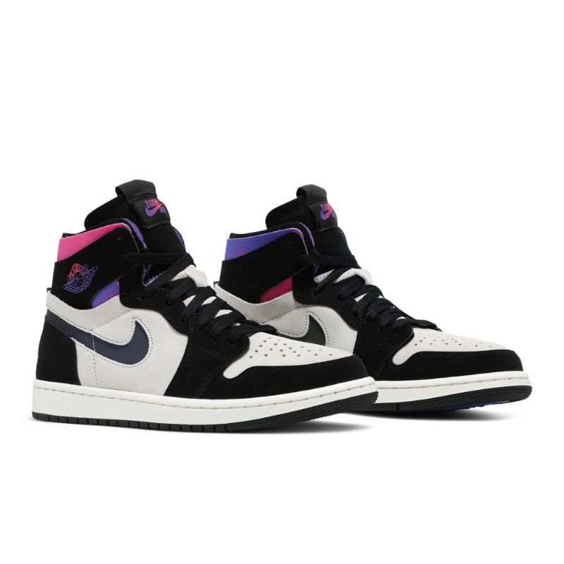 Air Jordan 1 Paris Saint-germain High Zoom Comfort Hvid Sort Lilla Lyserød Sko Herre