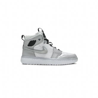 Air Jordan 1 React High Hvid Grå Sort Sko Herre