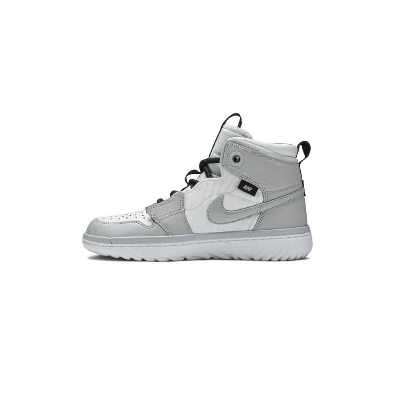 Air Jordan 1 React High Hvid Grå Sort Sko Herre