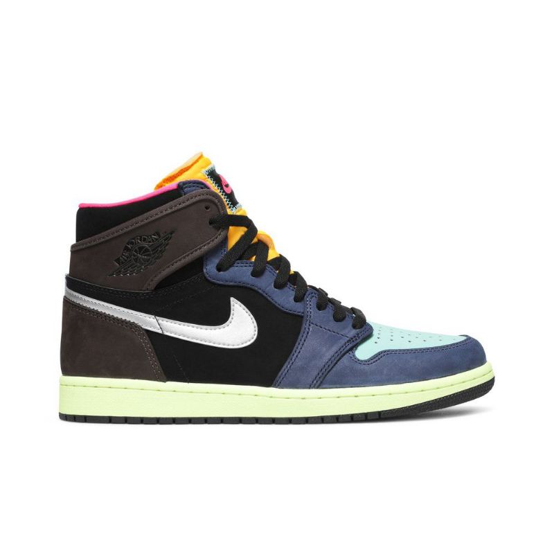 Air Jordan 1 Retro High Brun Sort Guld Blå Sko Herre