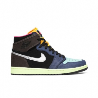 Air Jordan 1 Retro High Brun Sort Guld Blå Sko Herre