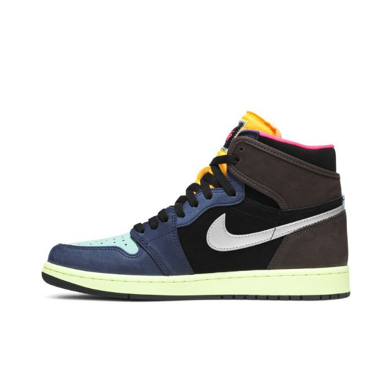 Air Jordan 1 Retro High Brun Sort Guld Blå Sko Herre