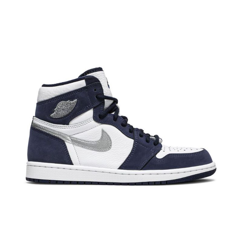 Air Jordan 1 Retro High Co.jp Hvid Marineblå Sølv Sko Herre