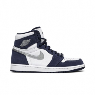 Air Jordan 1 Retro High Co.jp Hvid Marineblå Sølv Sko Herre