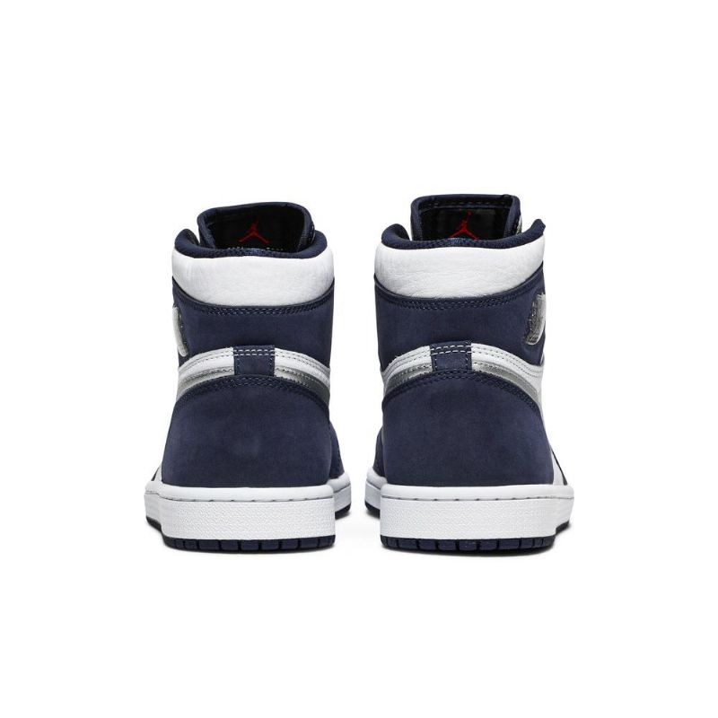 Air Jordan 1 Retro High Co.jp Hvid Marineblå Sølv Sko Herre