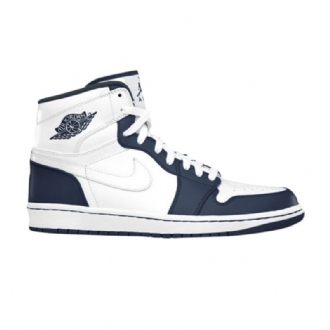 Air Jordan 1 Retro High Hvid Marineblå Sko Herre