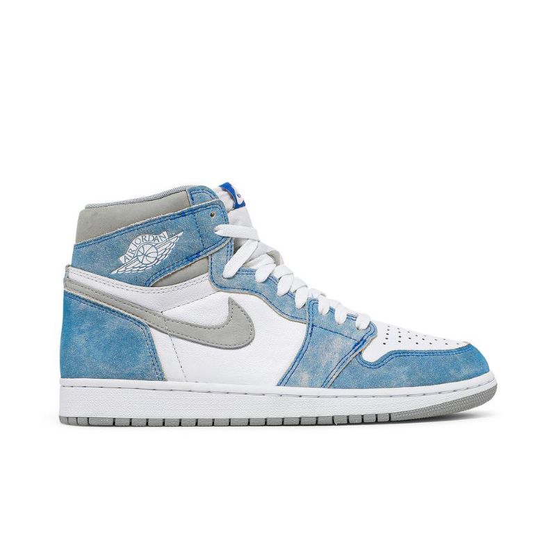 Air Jordan 1 Retro High Og Blå Grå Hvid Sko Herre
