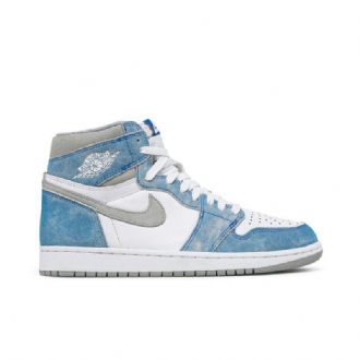 Air Jordan 1 Retro High Og Blå Grå Hvid Sko Herre