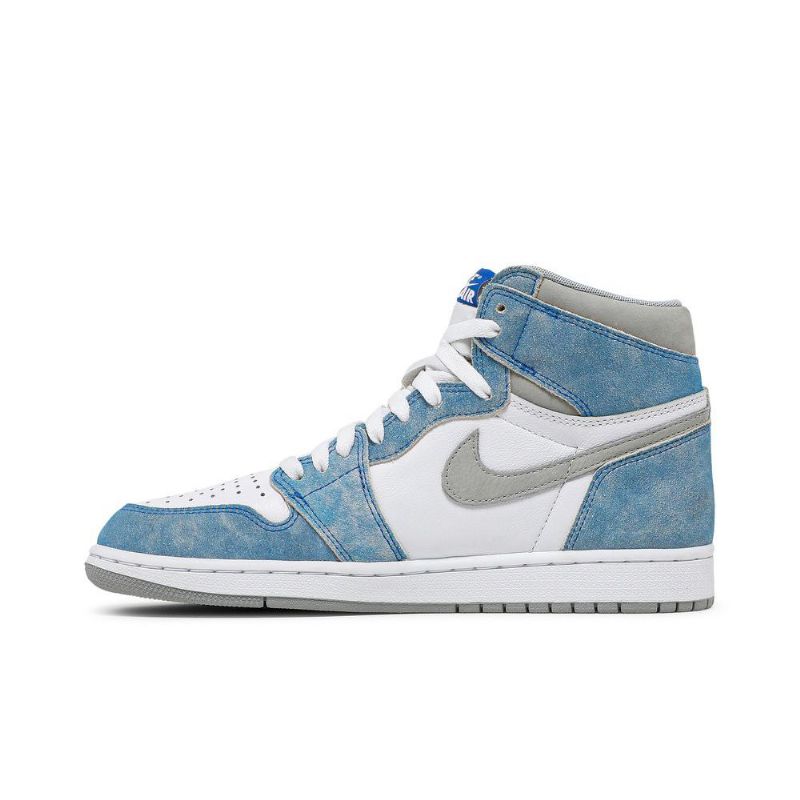 Air Jordan 1 Retro High Og Blå Grå Hvid Sko Herre