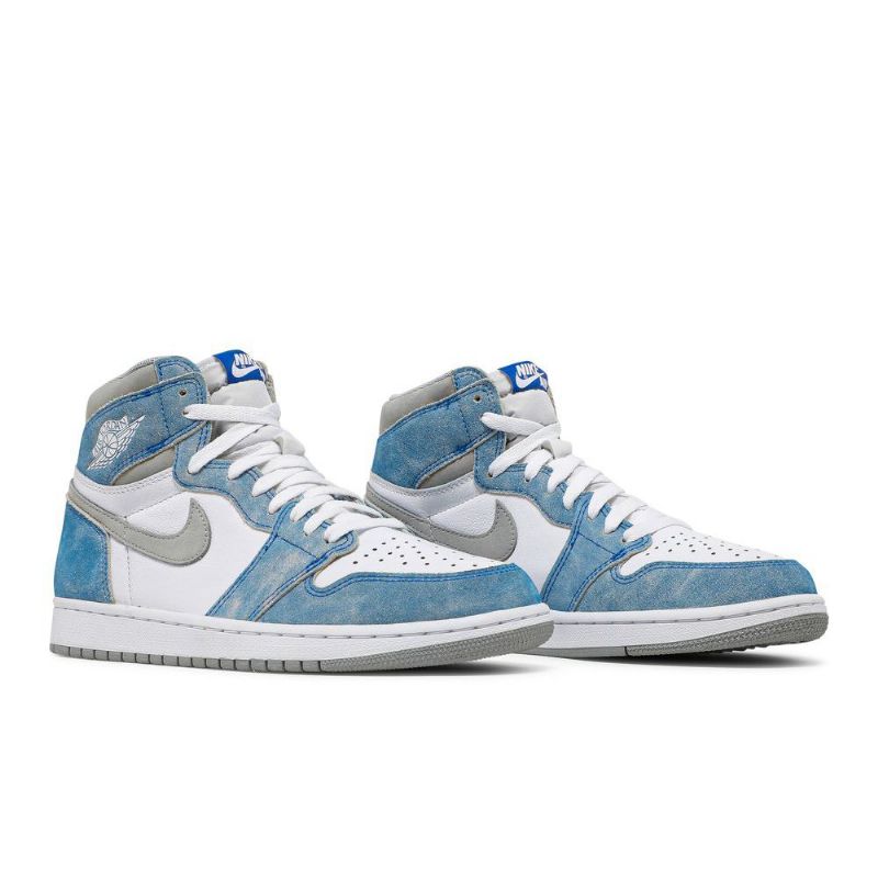 Air Jordan 1 Retro High Og Blå Grå Hvid Sko Herre
