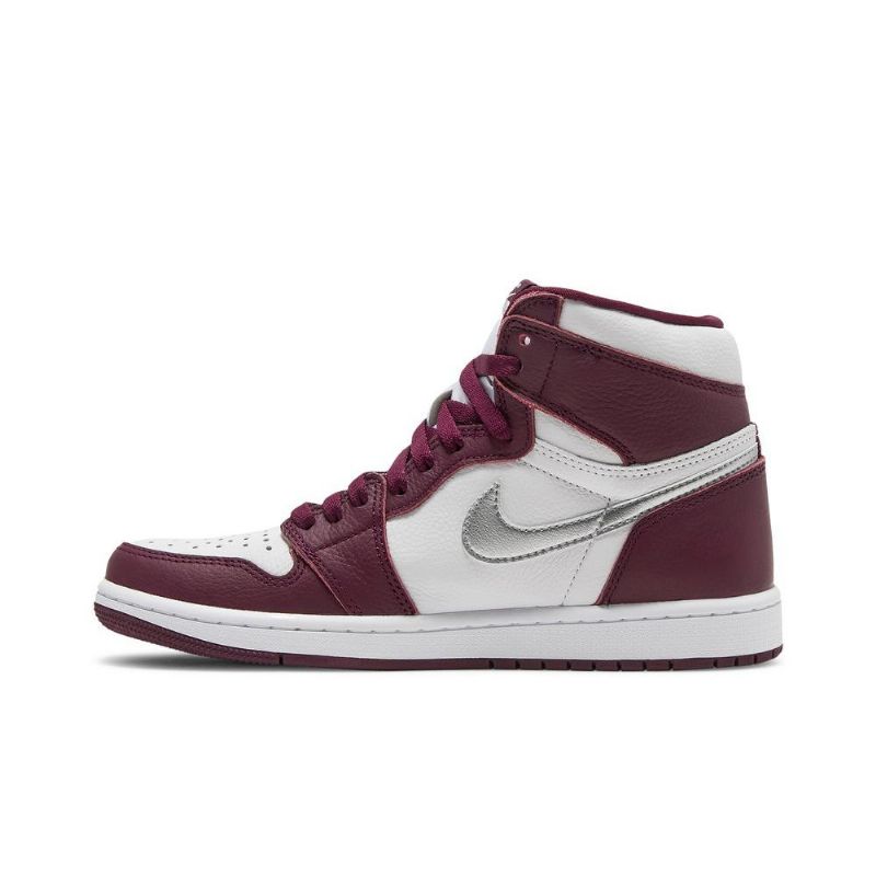 Air Jordan 1 Retro High Og Bordeaux Hvid Sølv Sko Herre