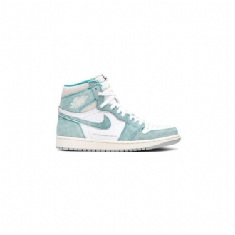 Air Jordan 1 Retro High Og Grøn Hvid Grå Sko Herre