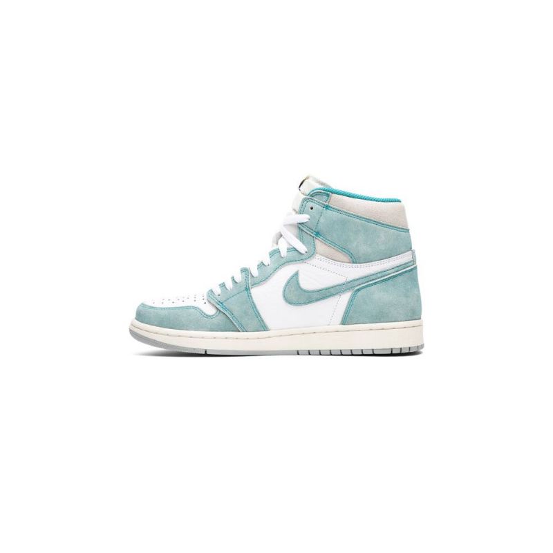 Air Jordan 1 Retro High Og Grøn Hvid Grå Sko Herre