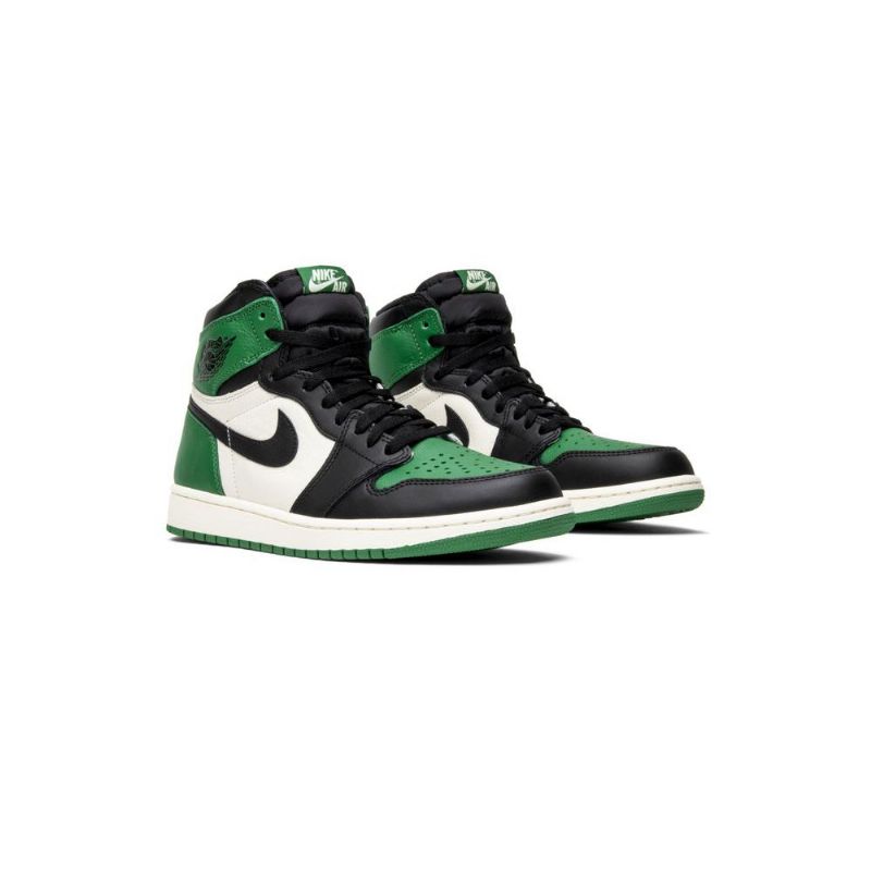 Air Jordan 1 Retro High Og Grøn Hvid Sort Sko Herre