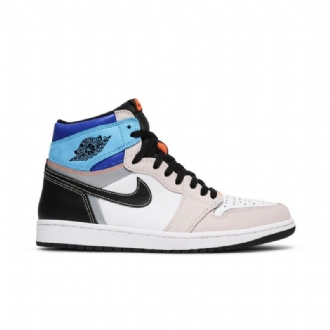 Air Jordan 1 Retro High Og Hvid Flerfarvede Sko Herre