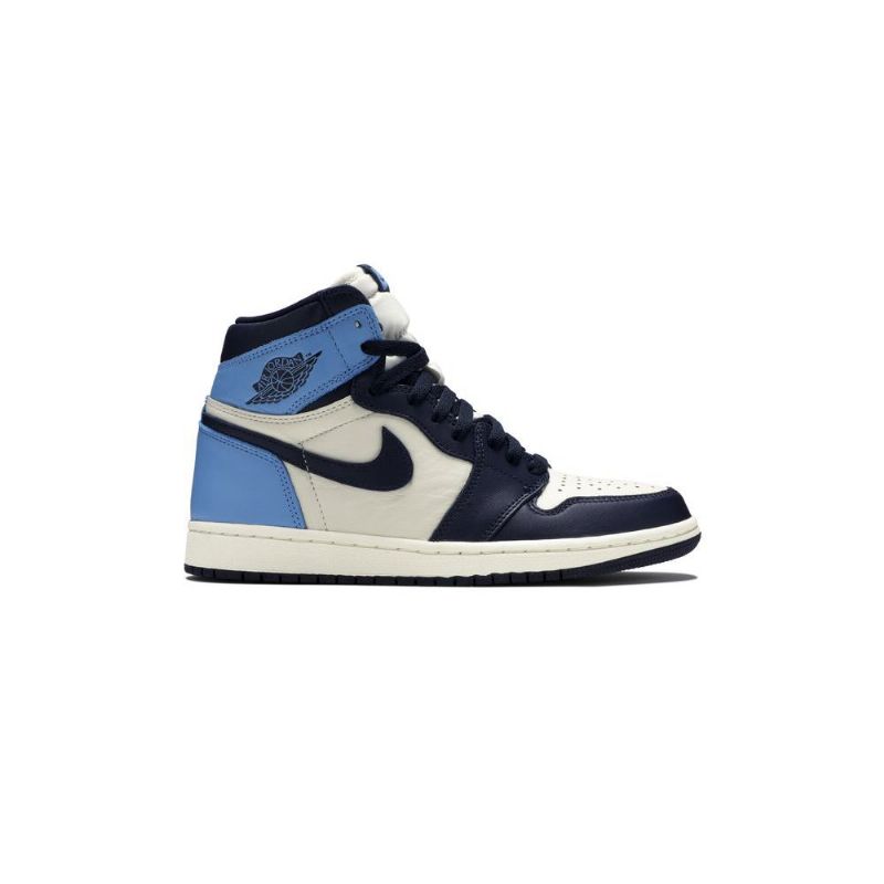 Air Jordan 1 Retro High Og Hvid Marineblå Blå Sko Herre