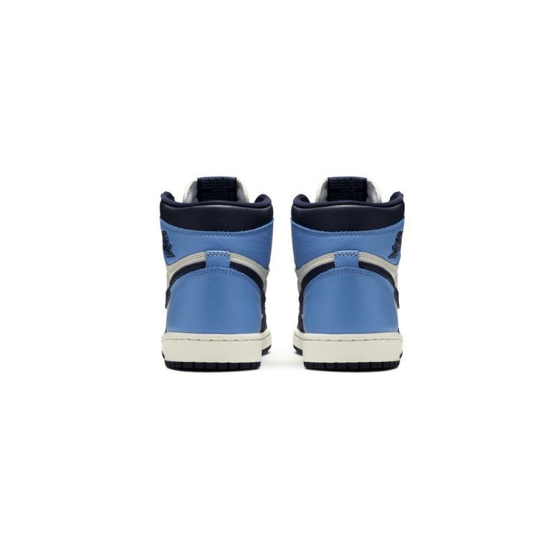 Air Jordan 1 Retro High Og Hvid Marineblå Blå Sko Herre