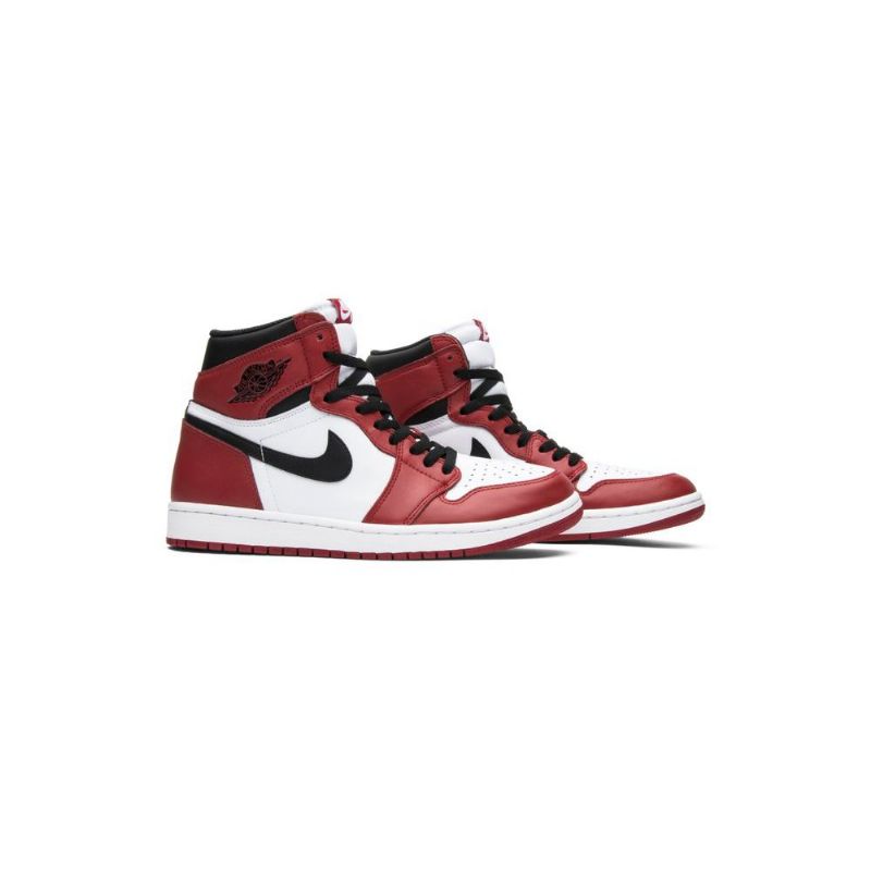 Air Jordan 1 Retro High Og Hvid Rød Sort Sko Herre