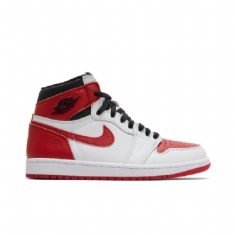 Air Jordan 1 Retro High Og Hvid Rød Sort Sko Herre