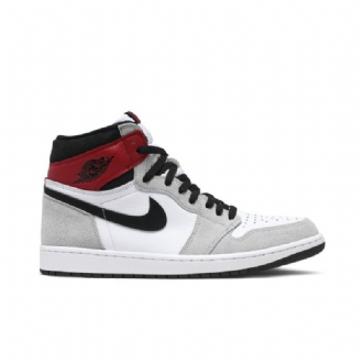 Air Jordan 1 Retro High Og Hvid Sort Grå Rød Sko Herre