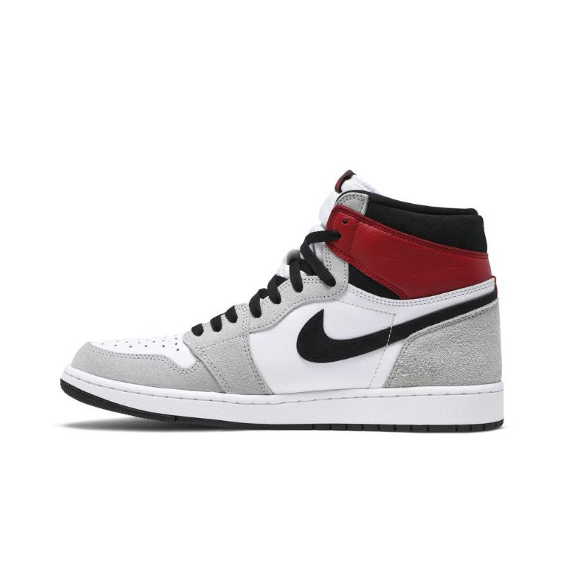 Air Jordan 1 Retro High Og Hvid Sort Grå Rød Sko Herre