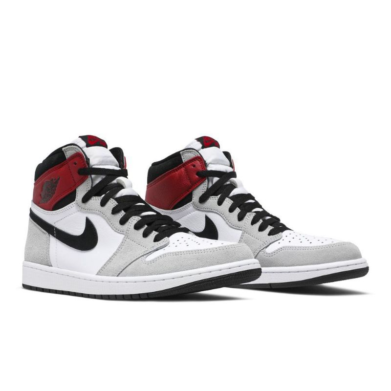 Air Jordan 1 Retro High Og Hvid Sort Grå Rød Sko Herre