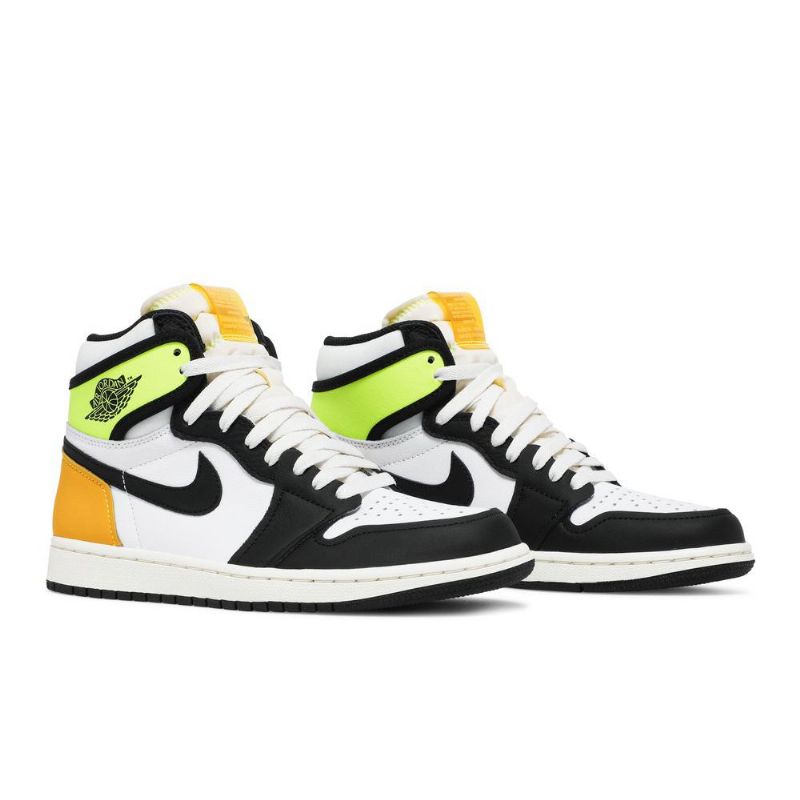 Air Jordan 1 Retro High Og Hvid Sort Grøn Guld Sko Herre