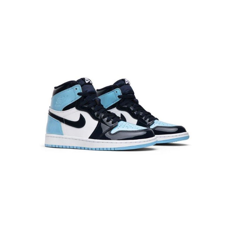Air Jordan 1 Retro High Og Marineblå Blå Hvid Sko Dame