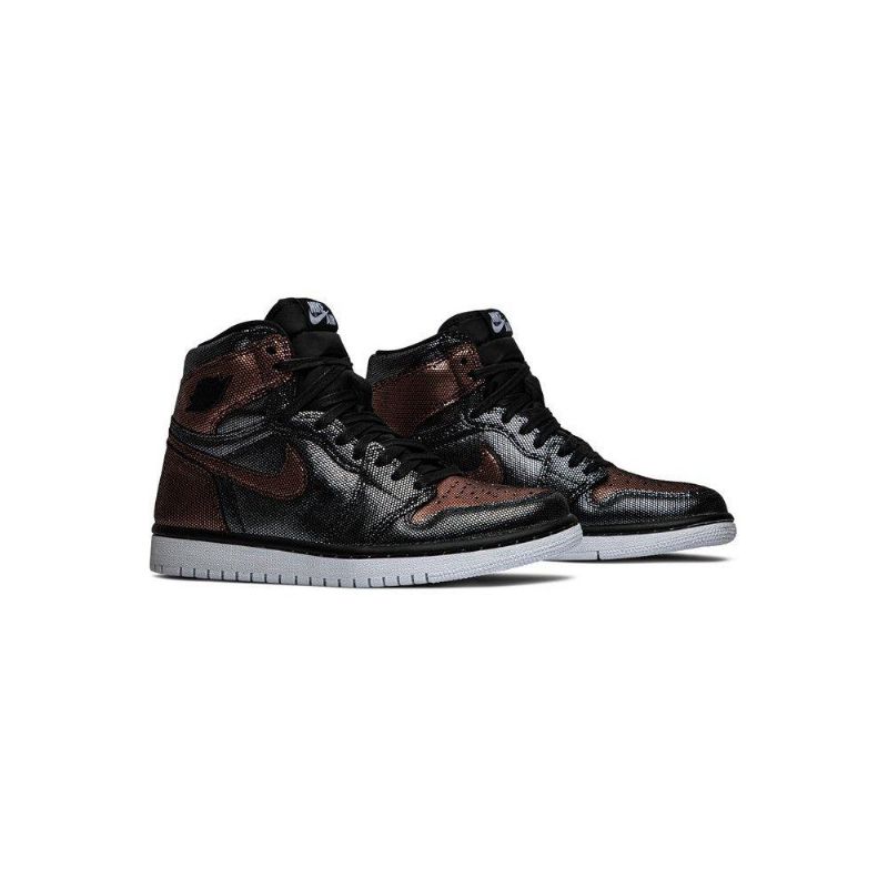 Air Jordan 1 Retro High Og Sort Rose Guld Sko Dame