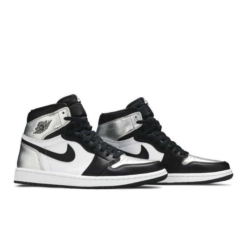 Air Jordan 1 Retro High Og Sort Sølv Sko Dame