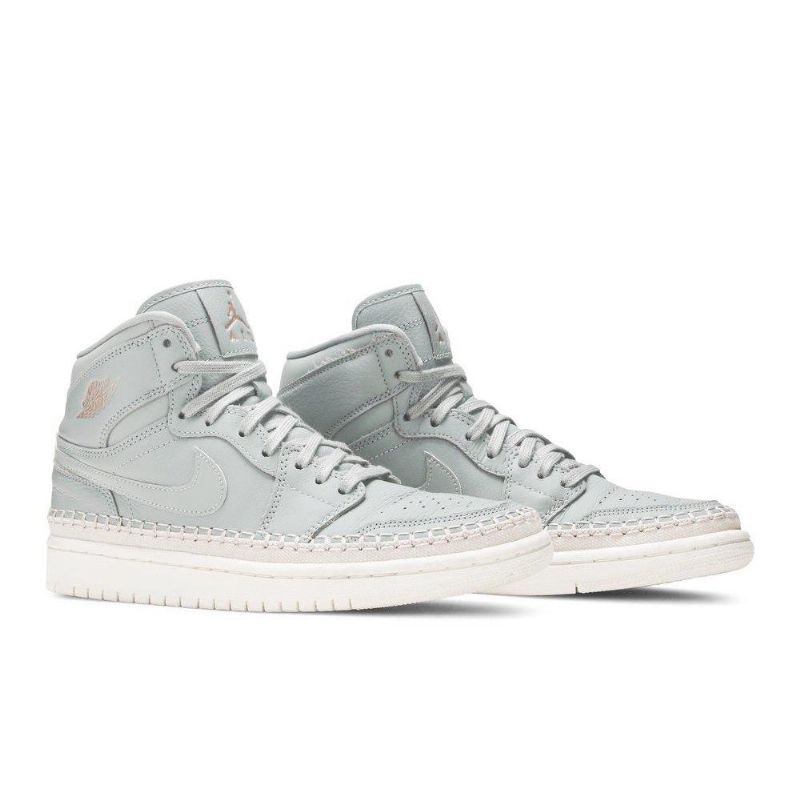Air Jordan 1 Retro High Premium Grøn Hvid Sko Dame