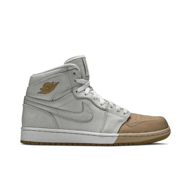 Air Jordan 1 Retro High Premium Hvid Guld Sko Dame