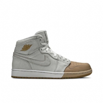 Air Jordan 1 Retro High Premium Hvid Guld Sko Dame