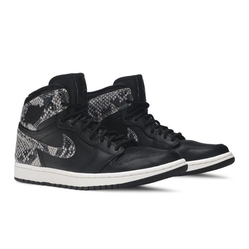 Air Jordan 1 Retro High Premium Sort Grå Sko Dame