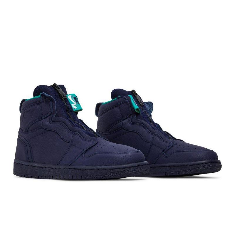 Air Jordan 1 Retro High Zip Blå Grøn Sko Dame