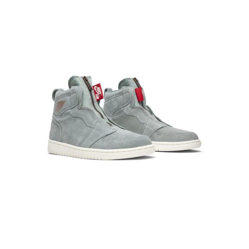 Air Jordan 1 Retro High Zip Grøn Rød Sko Dame