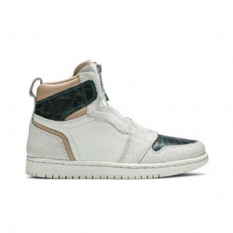 Air Jordan 1 Retro High Zip Hvid Grøn Brun Sko Dame