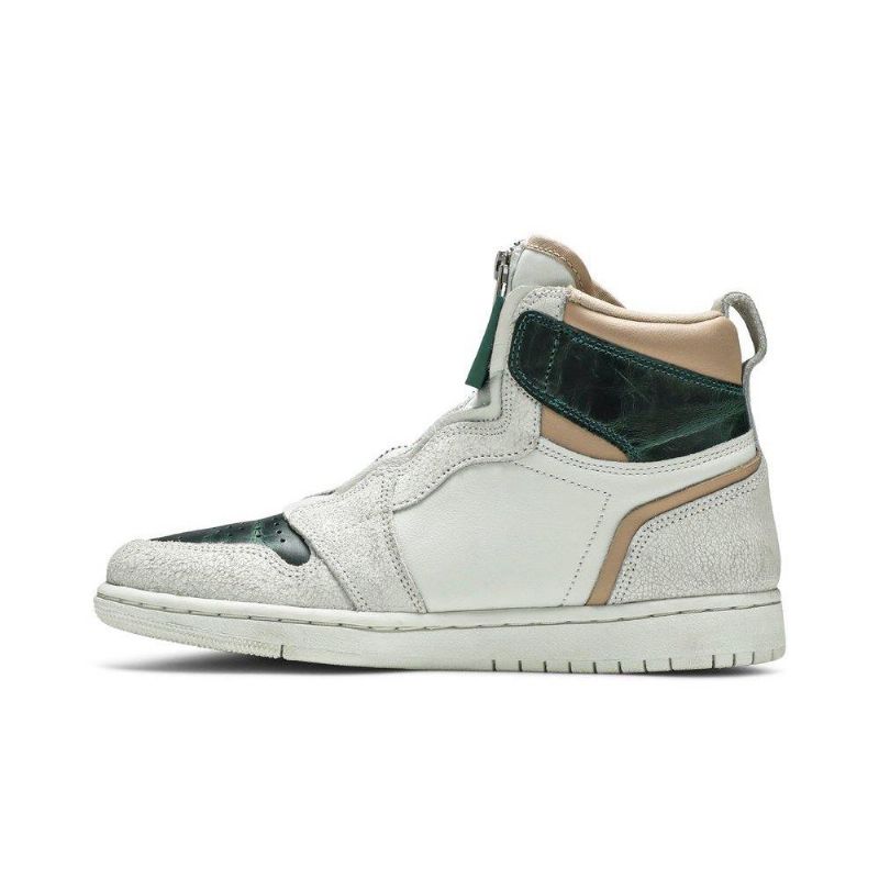Air Jordan 1 Retro High Zip Hvid Grøn Brun Sko Dame
