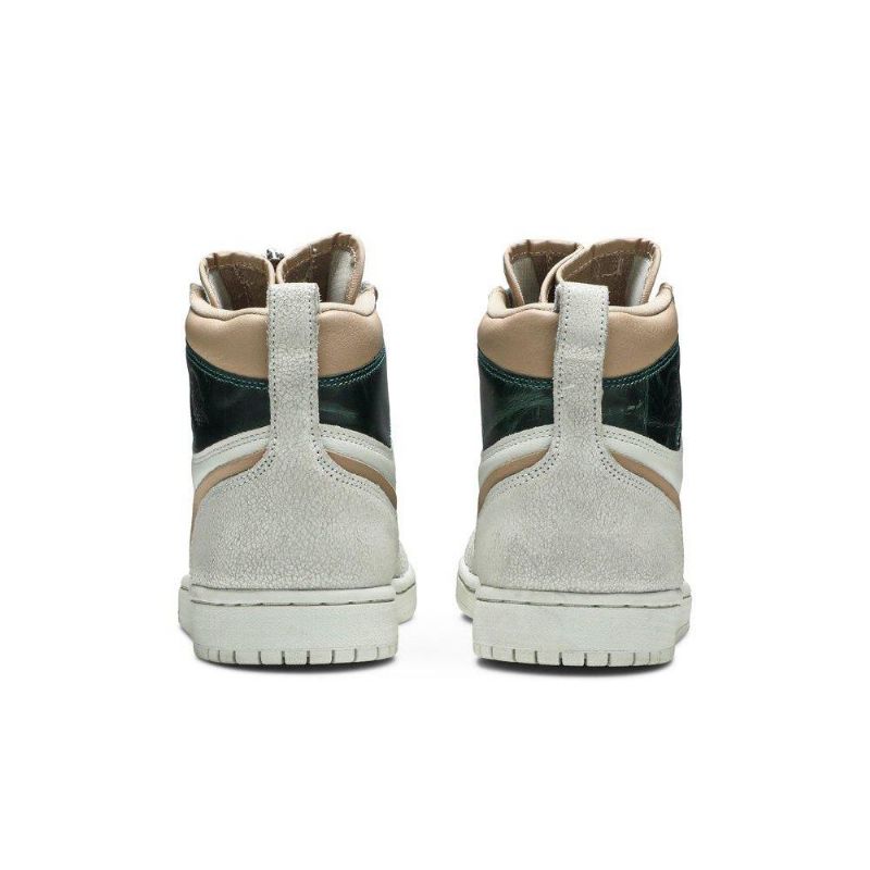 Air Jordan 1 Retro High Zip Hvid Grøn Brun Sko Dame