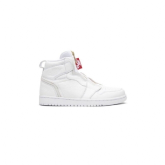 Air Jordan 1 Retro High Zip Hvid Rød Sko Dame