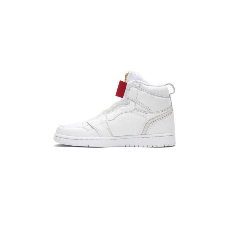 Air Jordan 1 Retro High Zip Hvid Rød Sko Dame
