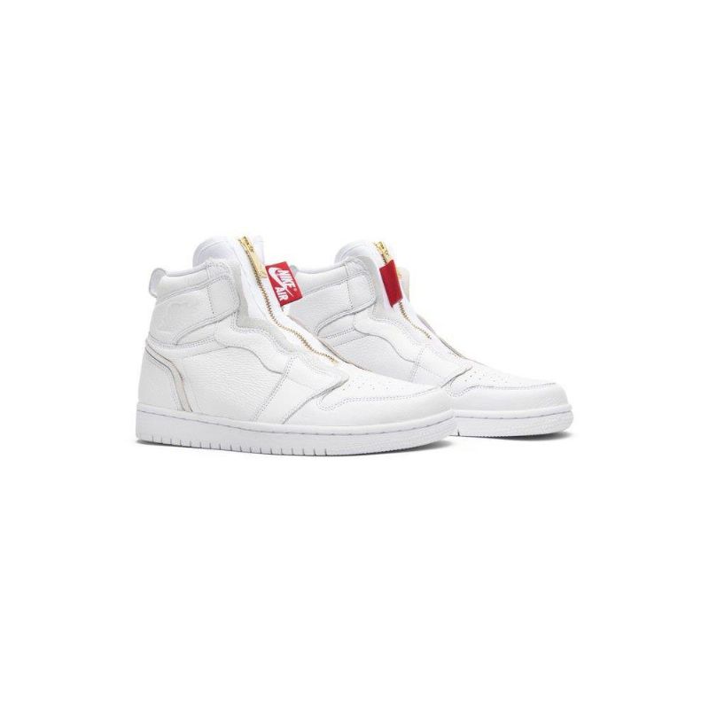 Air Jordan 1 Retro High Zip Hvid Rød Sko Dame