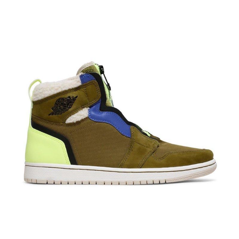 Air Jordan 1 Retro High Zip Olivengrøn Grøn Blå Sko Dame