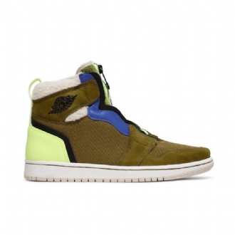 Air Jordan 1 Retro High Zip Olivengrøn Grøn Blå Sko Dame