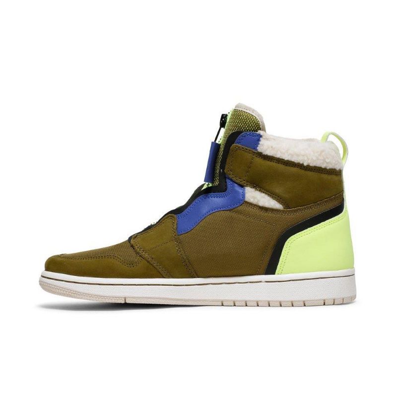 Air Jordan 1 Retro High Zip Olivengrøn Grøn Blå Sko Dame