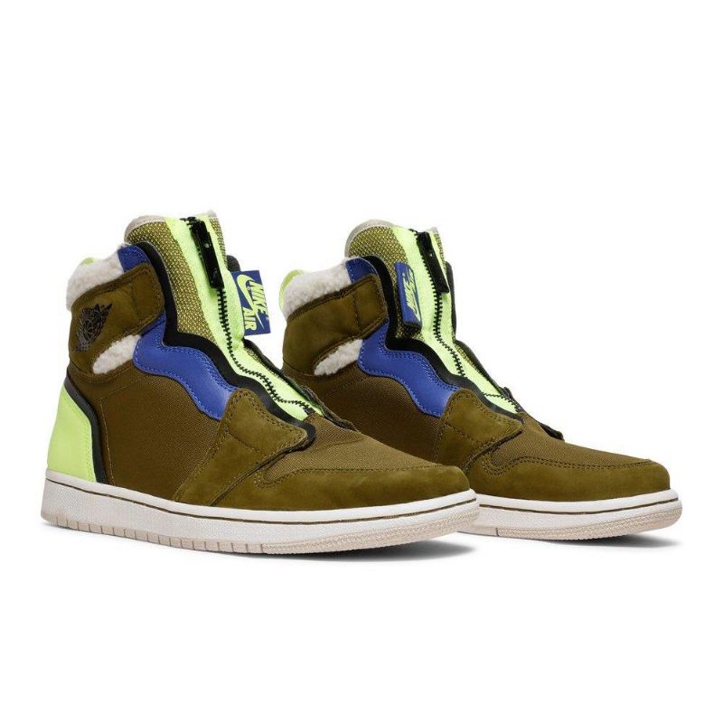 Air Jordan 1 Retro High Zip Olivengrøn Grøn Blå Sko Dame