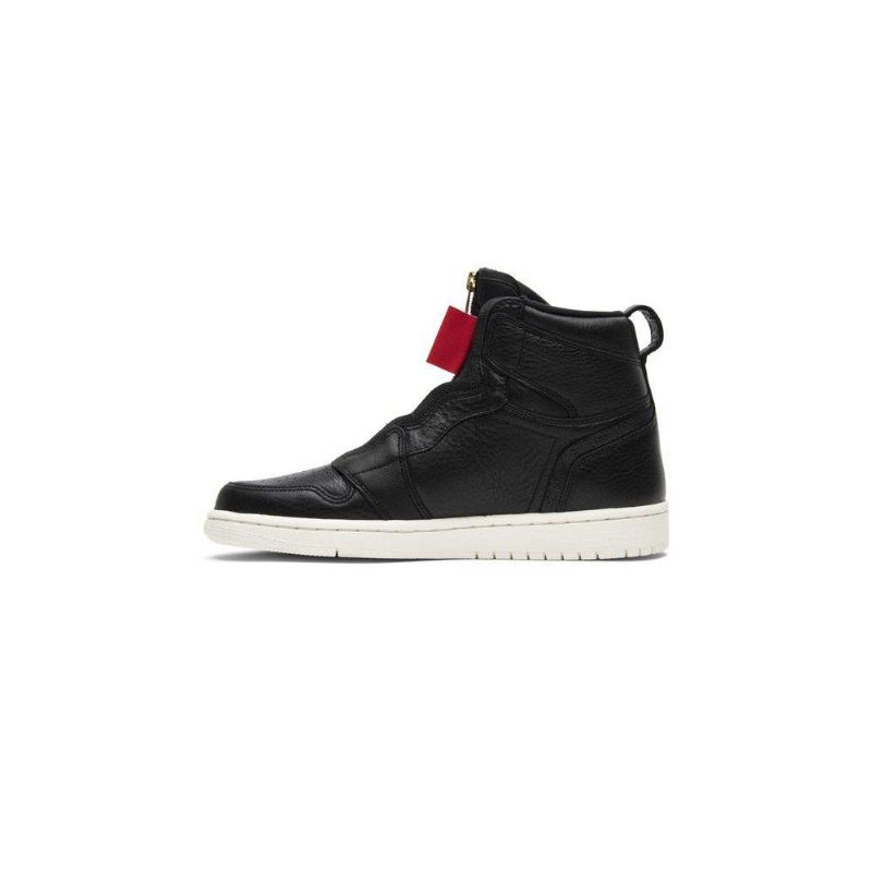 Air Jordan 1 Retro High Zip Sort Hvid Sko Dame