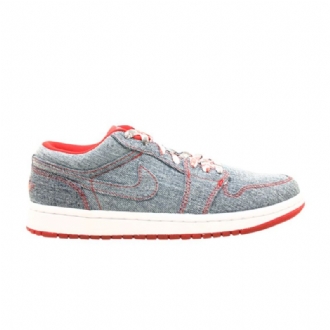 Air Jordan 1 Retro Low Blå Rød Hvid Sko Dame