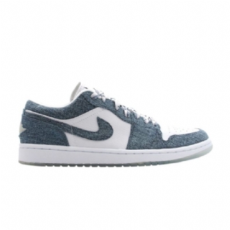 Air Jordan 1 Retro Low Hvid Blå Sko Dame